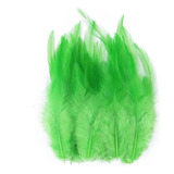 Plumas Decorativas Artificiales Verde Biche Paquete X 20