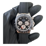 Compatible Con: Reloj Rolex Daytona Negro Plata Caucho 40mm