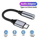 Adaptador Audio Usb Tipo C A Plug 3.5 Mm Female P/ Headphone