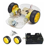 Kit Chassi 2wd Rodas Carro Smart Car Robô Projeto Arduino 