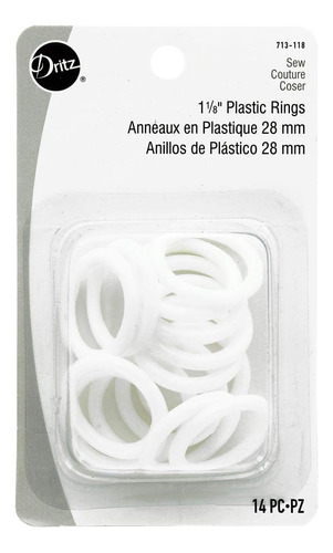 Dritz 713-118 Anillos De Plástico, 1-1/8 Pulgadas, Blanco, 1