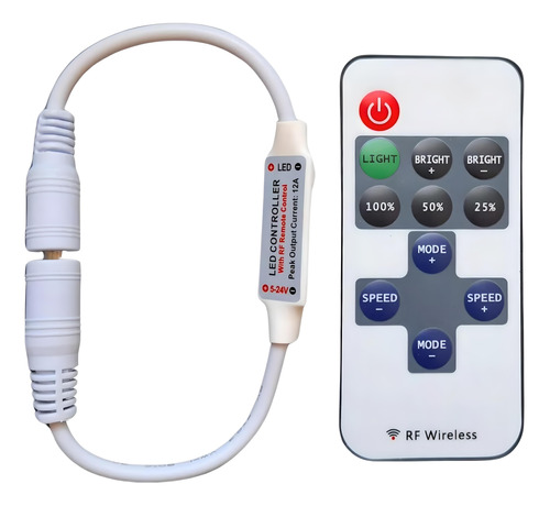 Dimmer Controladora Led Monocromático Led Rf 12v/24v Control