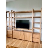 Modular Rack Tv 50  Mueble Moderno Madera Paraiso Laqueada 