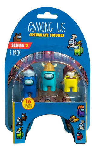Among Us  Azul Y Amarillo Crewmate Figures 3 Pack Serie2 