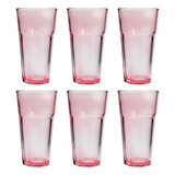 Jogo De Copo Vidro Longdrink Soho Rosa Hauskraft Com 6 385ml Cor Rose Long Drink 385ml