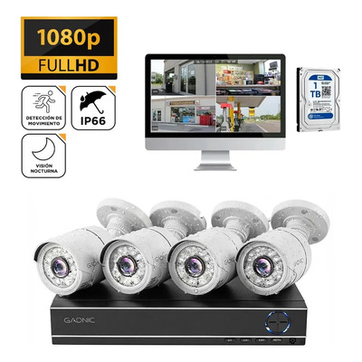 Kit Camaras Seguridad Gadnic Ip Dvr 8ch + Cámaras Ir + Disco 1tb | Envío gratis