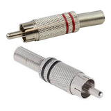 Ficha Conector Rca Macho Metalica Resorte Excelente Calidad