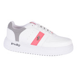 Tenis Casual Urbano Color Blanco Polo Hpc Para Mujer 0641