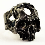 Anillo Calavera Sagrada Inmortal Cruz Acero Inoxidable Unise