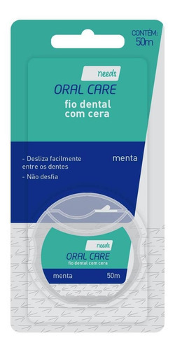 Fio Dental Needs Oral Care Sabor Menta Com 50 Metros