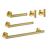 Ushower Juego De Accesorios De Baño De Oro Cepillado, Incluy