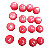 Tally Balls, Tally Peas, Vermelho Com Número Branco 16pcs