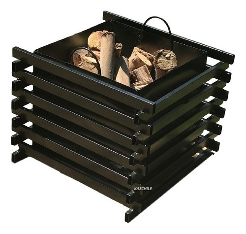 Brasero Fogón Premium Para Leña O Carbón Negro 54x54x43cm