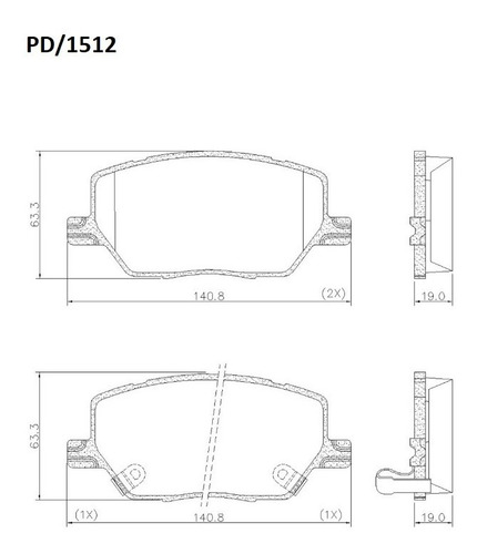 Pastilla De Freno Jeep Compass 2.4 16v Fiat 500 2.0 16v Toro Foto 2