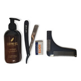 Kit De Afeitado Barba Peine + Navaja + Hojas + Gel Mr Blonde