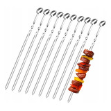 Set X12 Palitos 43cm Pinches Brochette Parrilla Acero