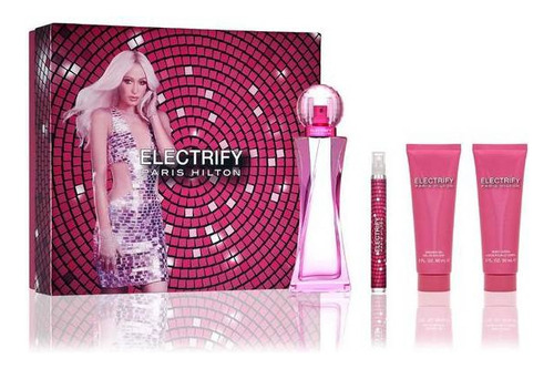 Set Perfume Para Dama Paris Hilton Electrify 4 Piezas