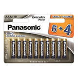 10 Pilhas Baterias Aaa Palito Panasonic Alcalina - 1 Cartela