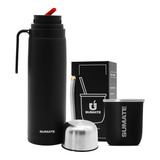 Set Termo Acero Inox 1 Litro Cebador + Mate Termico Inox