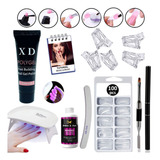 Kit Polygel Poligel X&d Xd Alongamento Molde F1 Pincel Duplo