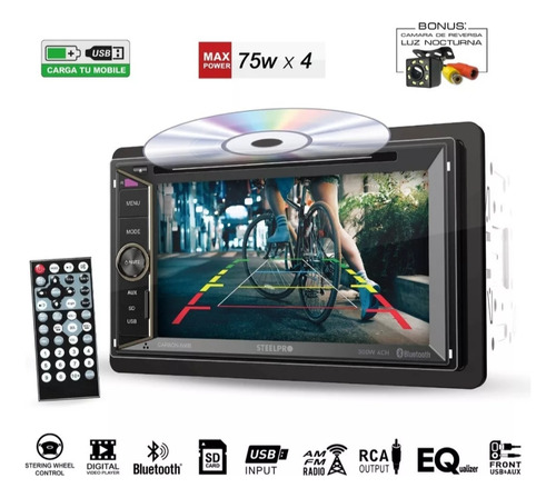 Estéreo De Pantalla Steelpro Mirrorlink Dvd