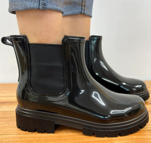 Bota De Lluvia De Goma Mujer Elastico Impermeable