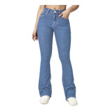 Calça Jeans Feminina Flare Cós Alto Hot Pants Levanta Bumbum