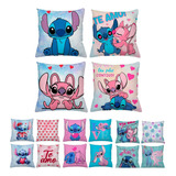 Kit 4 Almofadas Lilo Stitch Casal 45x45 Decorativas Cheias