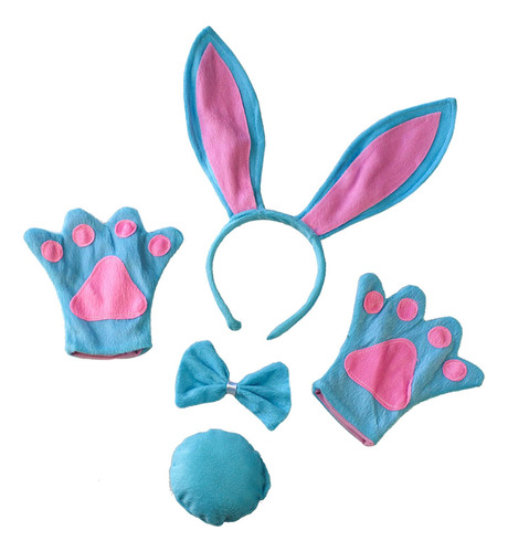 4x Bunny Costume Set Diadema Con Orejas De Conejo Ligero