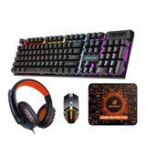 Combo Gamer Teclado, Mouse, Diadema Y Mousepad Jertech Ct-04