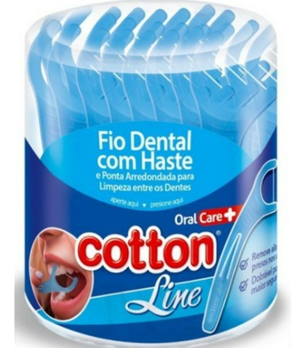 Fio Dental Com Haste Adulto/infantil 32 Unidades Cotton Line