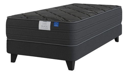 Cama Europea Top Grafito Black Flex 1,5 Plazas