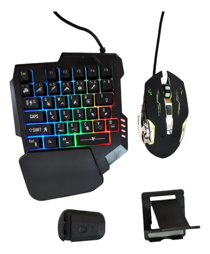 Combo Teclado Mouse Gamer Celular/tablet Convertidor Soporte