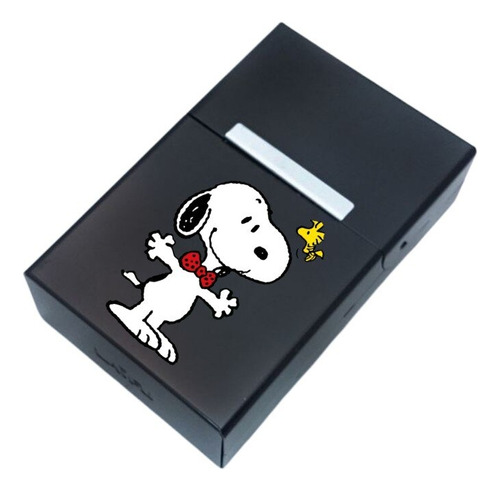 Estuche Metalico Porta Cigarros Snoopy Almacenamiento