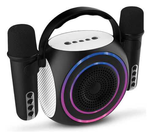 Parlante Portati Soul Bluetooth Tws Karaoke I40 2 Microfonos Color Negro