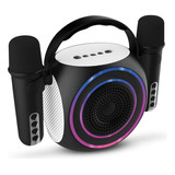 Parlante Portati Soul Bluetooth Tws Karaoke I40 2 Microfonos Color Negro