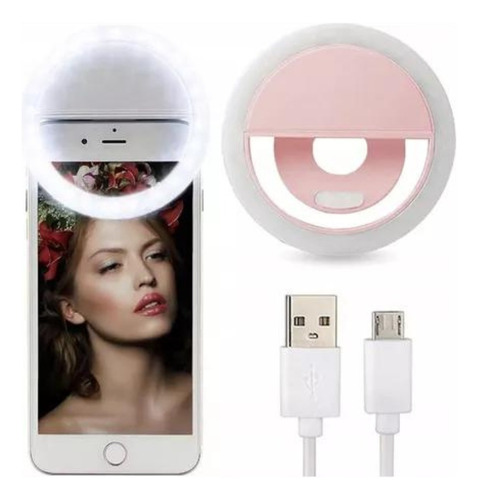 Aro De Luz Led Para Celular 3 Niveles De Luz Blanca Selfie 