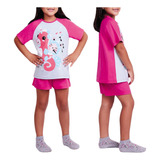 Pijama Infantil Curto Lupo Kids Feminino Estampado