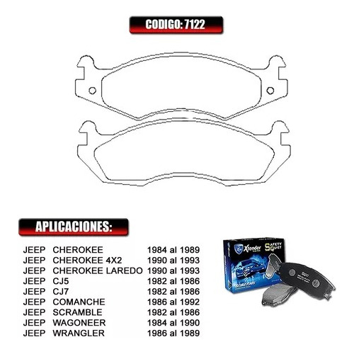 Pastillas Frenos Delantero Jeep Cherokee 88/93 Wagoneer Cj7 Foto 3