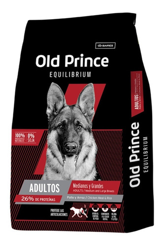 Alimento Old Prince Equilibrium Para Perro Adulto De Raza Mediana Y Grande Sabor Pollo Y Arroz En Bolsa De 7.5 kg