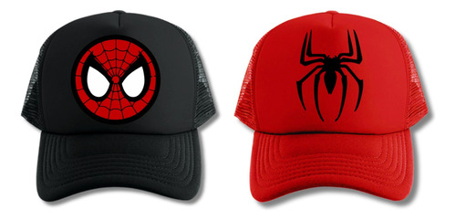 Spiderman Pack Gorras Truckers X 2 Deluxe Black And Red