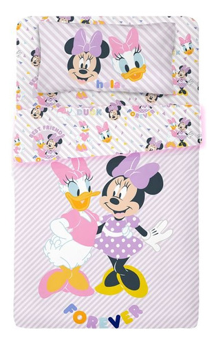 Combo Acolchado+sabanas Minnie Piñata Cuna Funcional