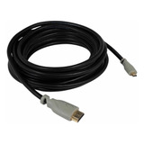 Cabo Micro Hdmi 5 Metros Blindado Hdr Ouro 2.0 4k 3d 2160p