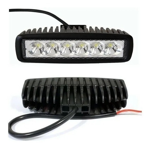 Par Faros Led Auxiliar Rectangular 18w Luz Blanca 12/24v Ns