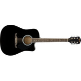 Guitarra Electroacústica Fender Fa125 Ce Negra, Dreadnought