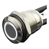 Interruptor Pulsador De Metal Impermeable, 12mm, 5v Blanco
