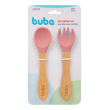 Kit Talher De Silicone , Bambu Garfo E Colher Bebê Buba