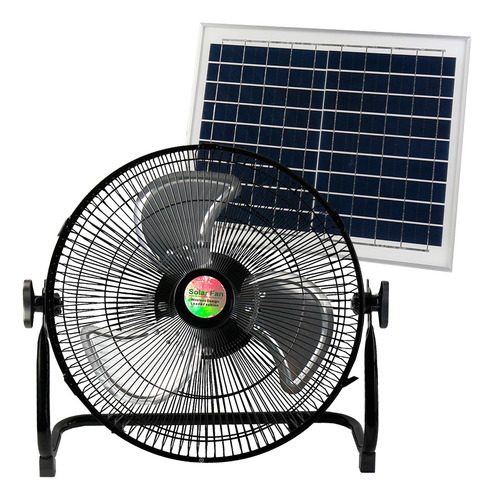 Ventilador Con Solar Panel Energía Recargable 12 Pulgadas 07