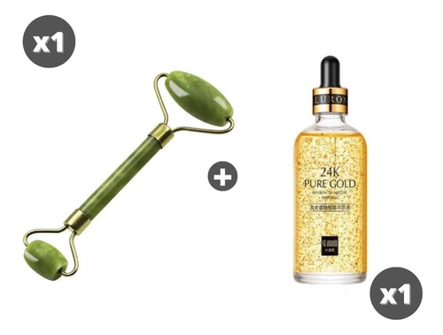 Rodillo De Jade Con Guasha + Serum 24k