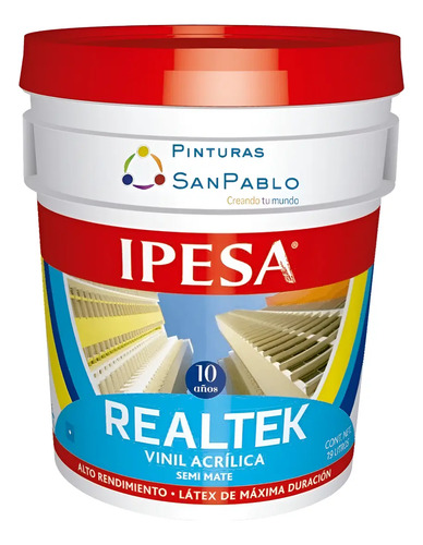 Ipesa Realtek Cubeta 19lt. Pintura Vinilica Mejor Que Comex | Envío gratis